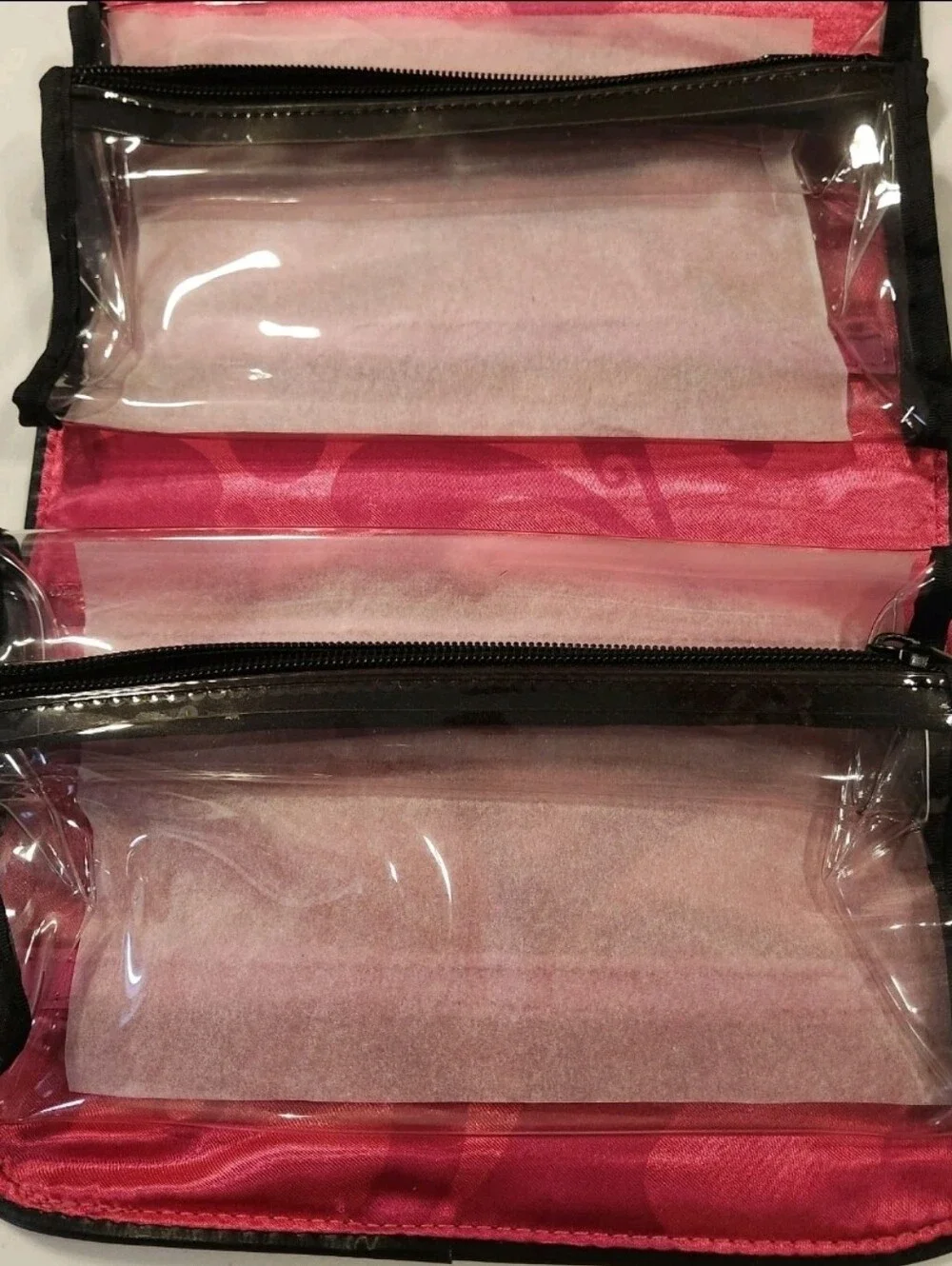 Mary Kay Travel Roll-Up Cosmetic Bag Organizer Black w/Removable Pouches Hanging